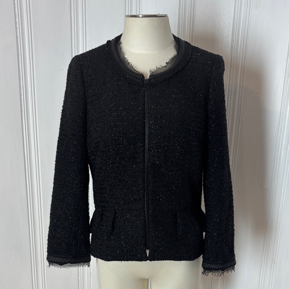 ✨ PINK TARTAN Black Tweed Blazer (Size 8 CAN / 38 GER / US 8)